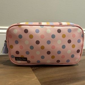 Matilda Jane Cosmetic Bag Travel Case Makeup Pink Polka Dot Holiday On The Go